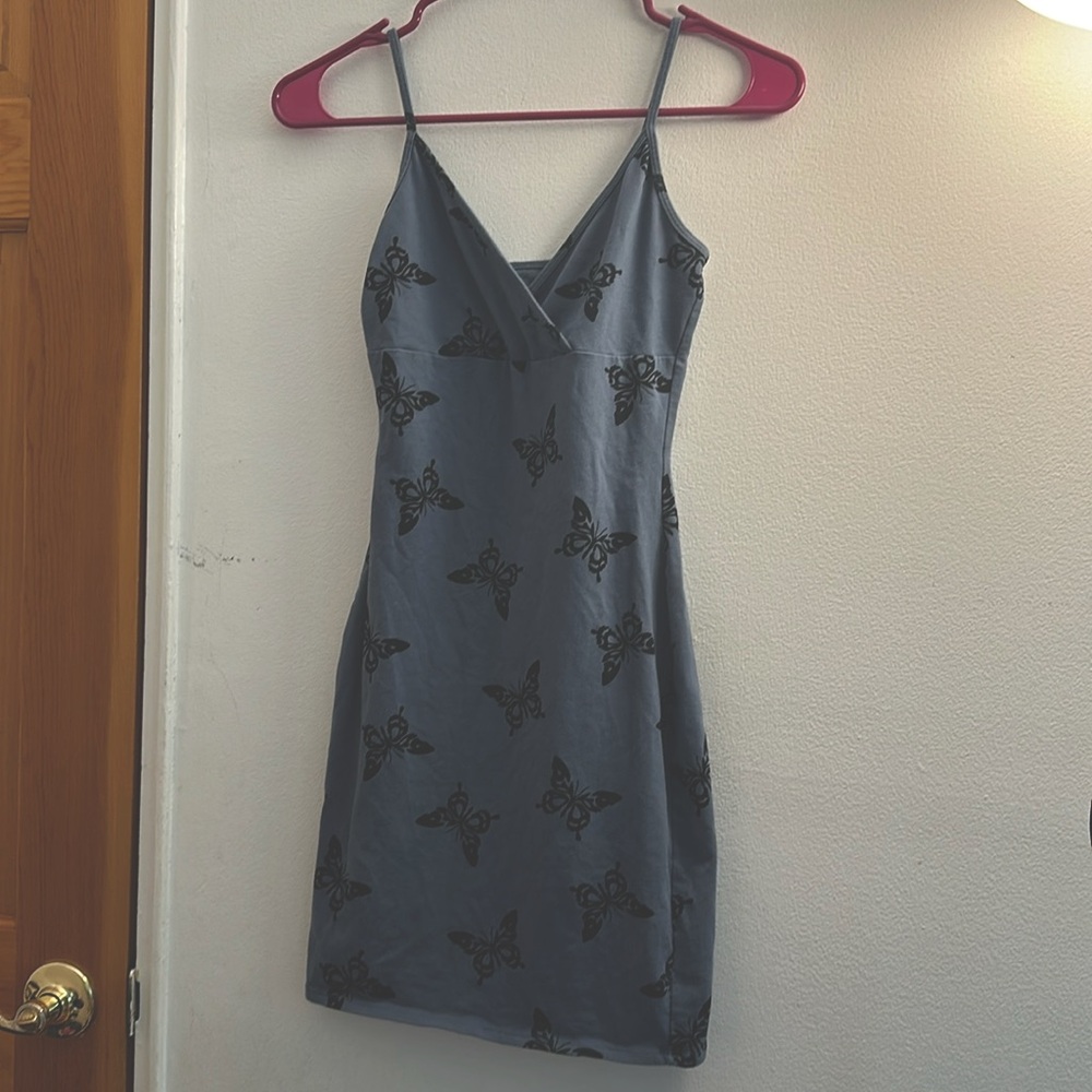 Butterfly print bodycon dress